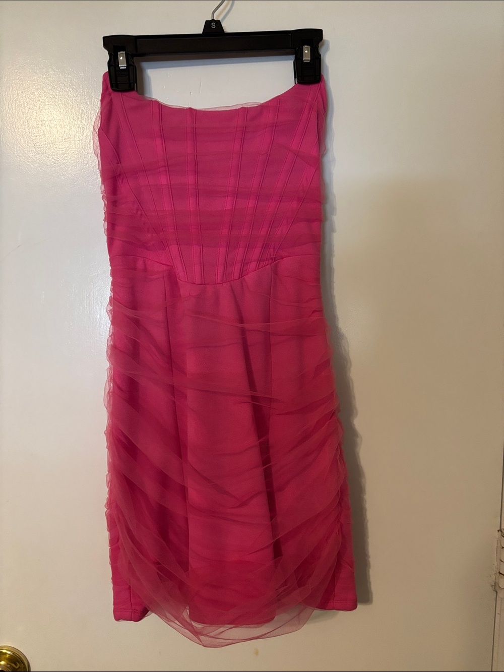 Strapless Fuchsia Layered Cocktail Dress - Elegant Evening Style